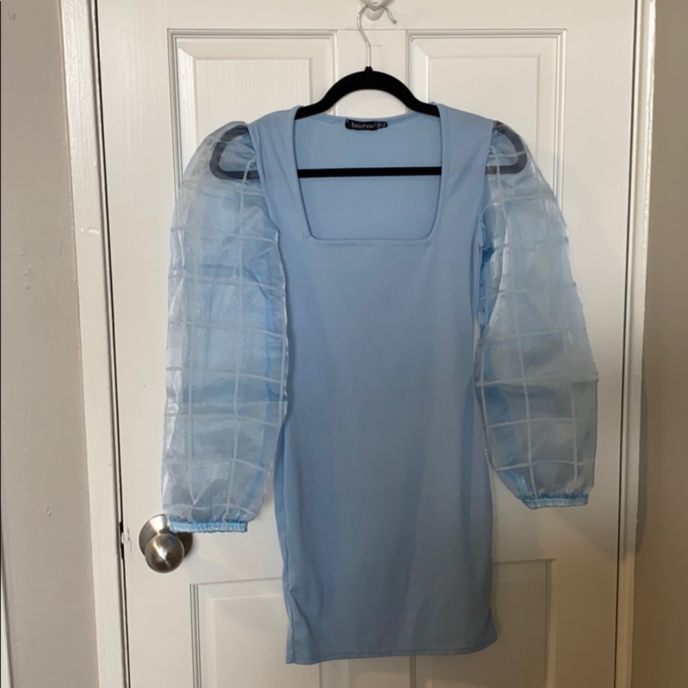 Puff sleeve mini dress